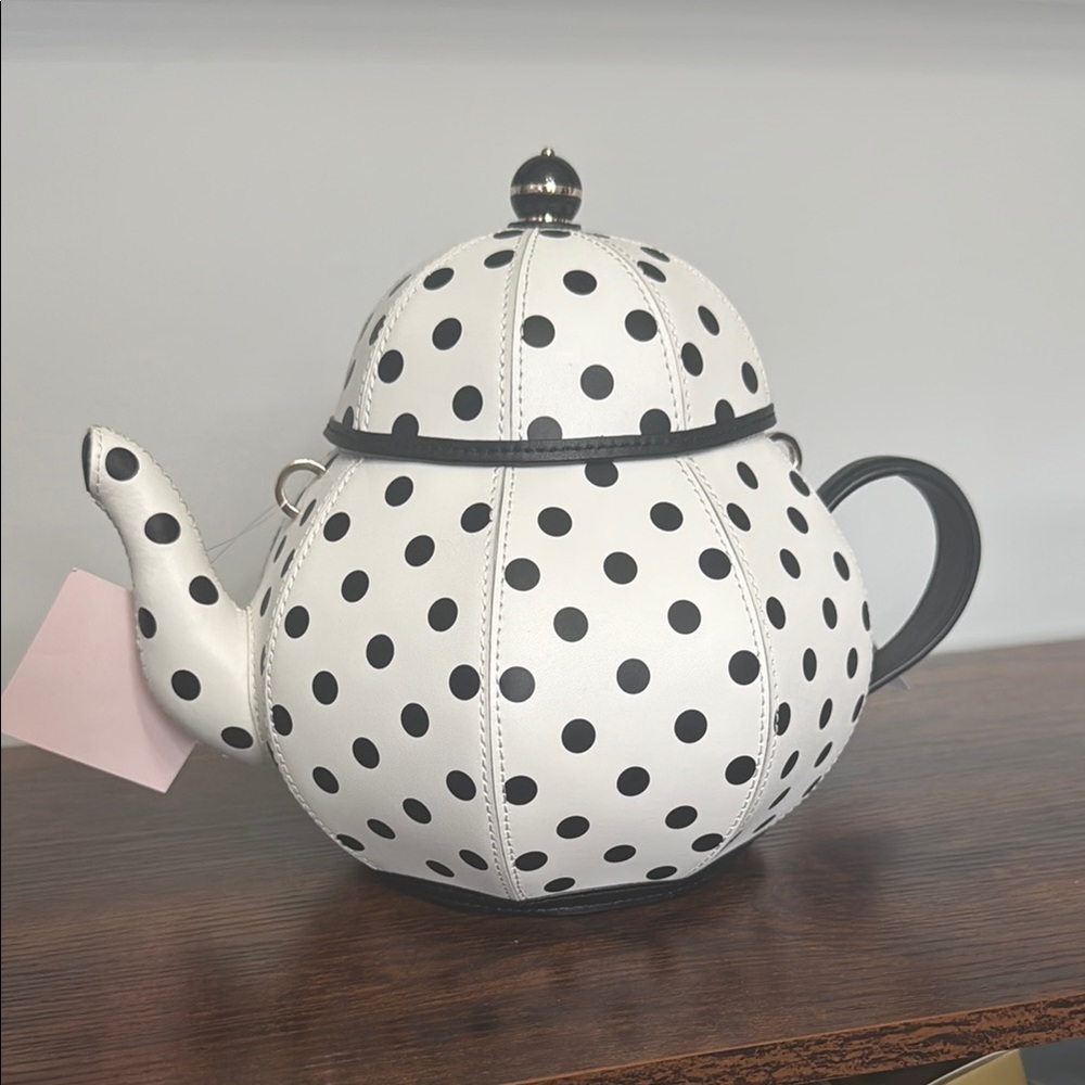 Kate Spade Black and White Polka Dot Teapot Bag -